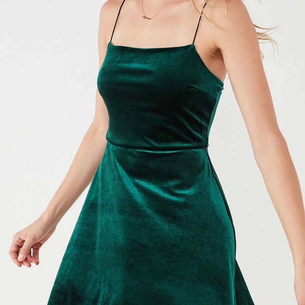 Velvet green urban outfitters dress